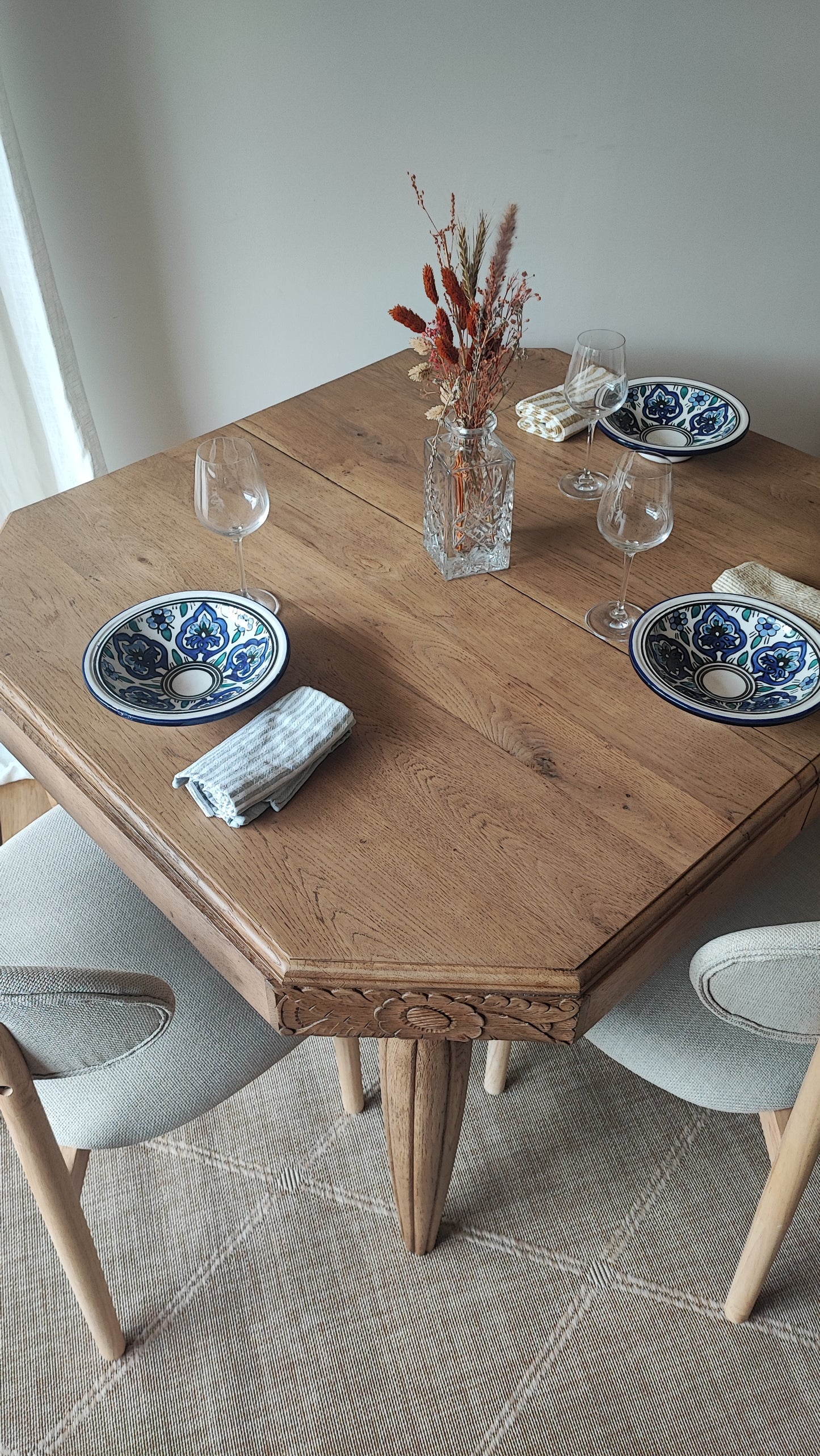 Table carrée art déco