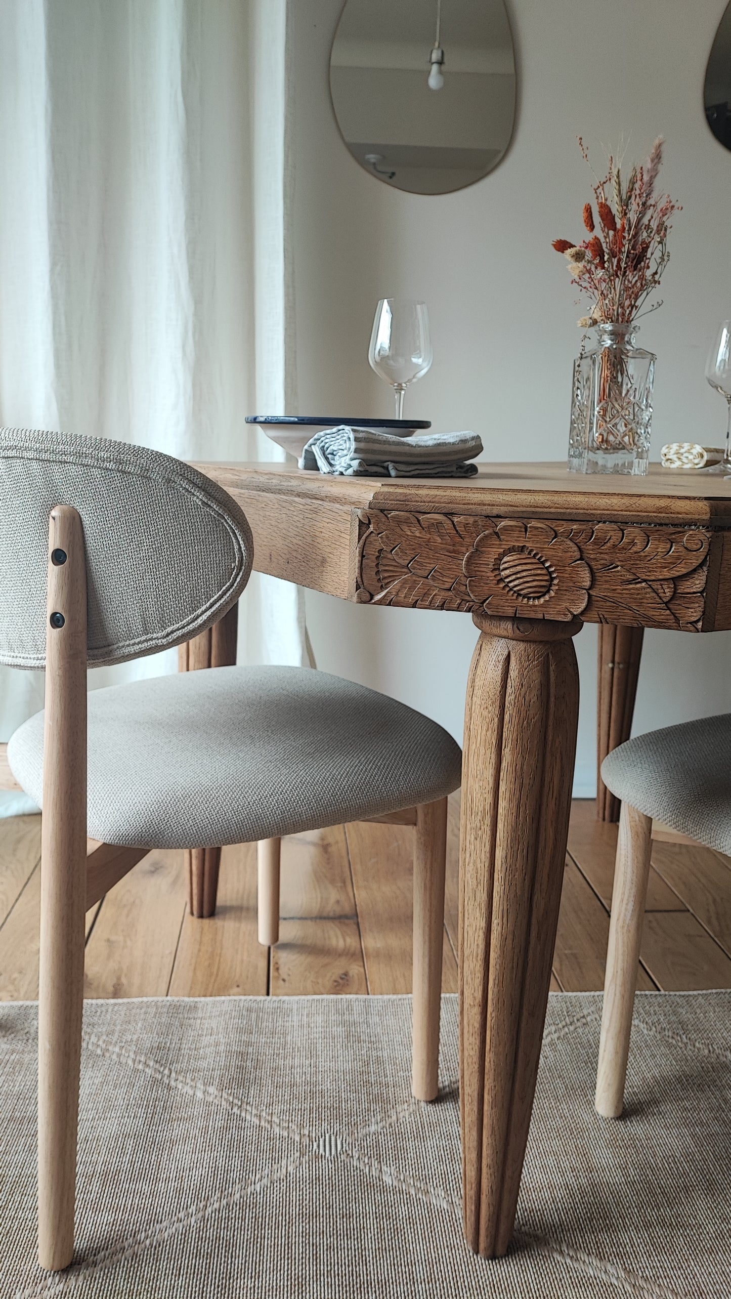Table carrée art déco