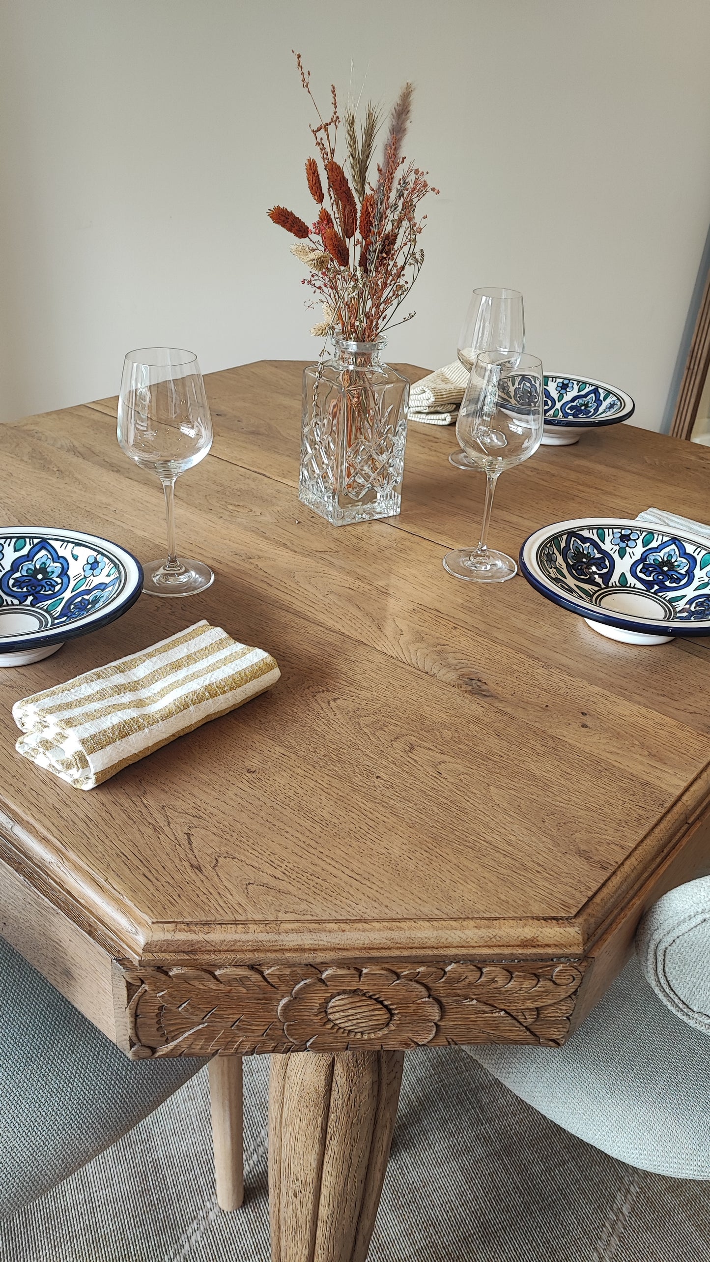 Table carrée art déco
