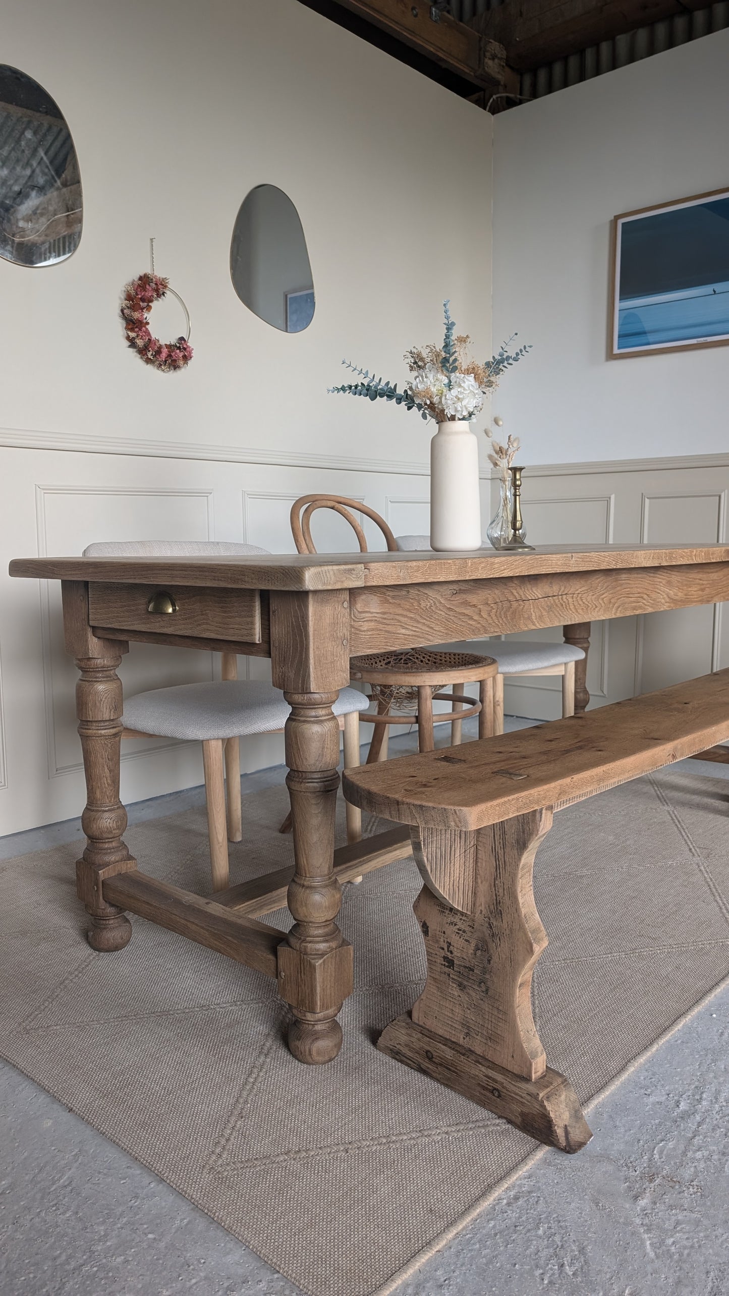 Table de ferme & son banc