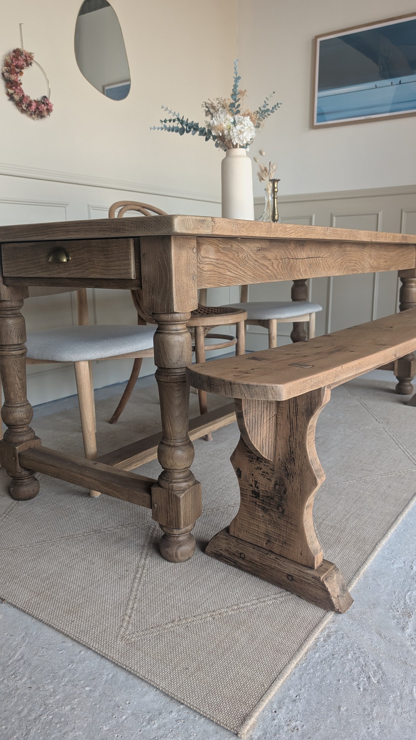 Table de ferme & son banc