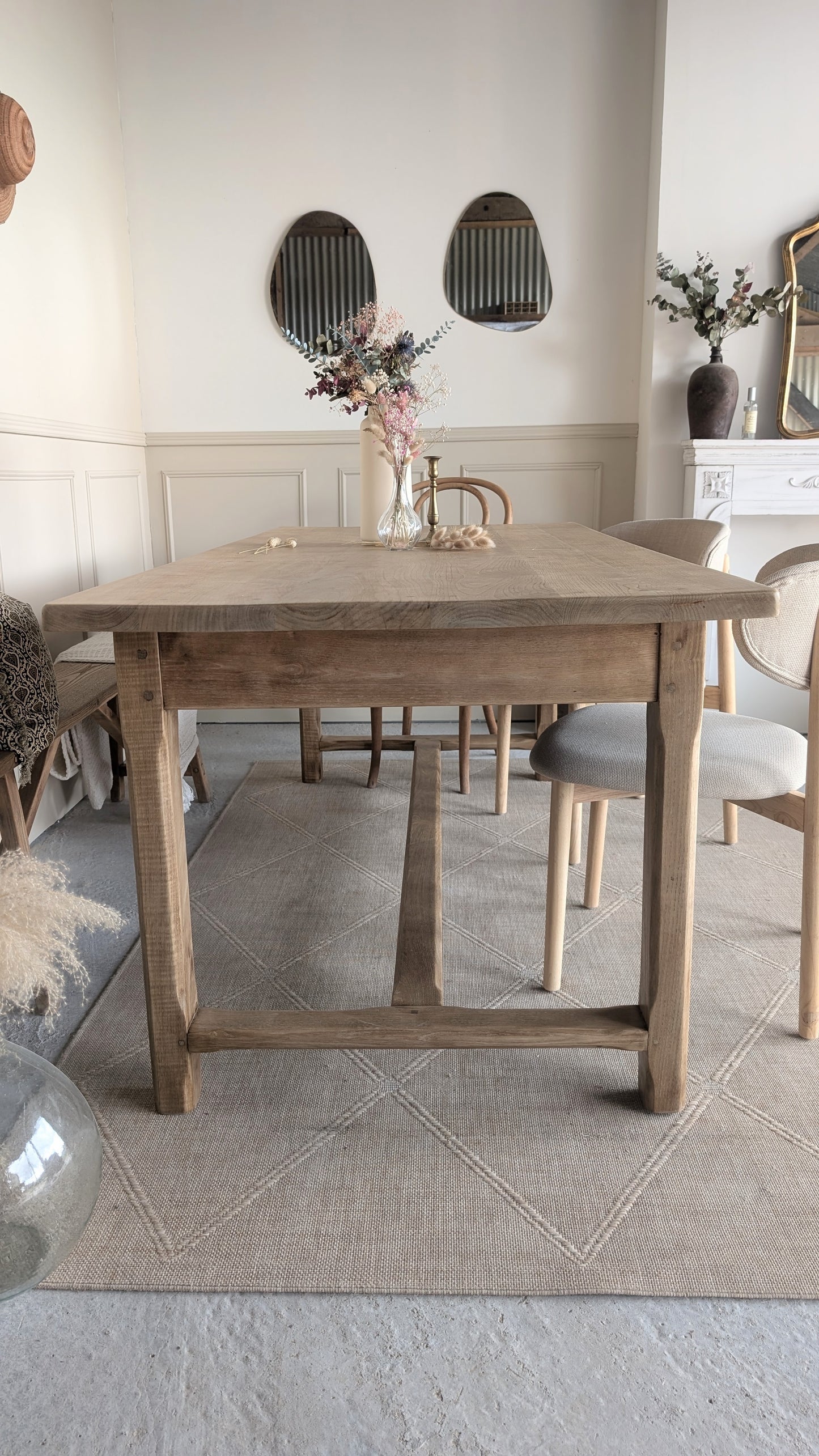 Table de ferme en chêne