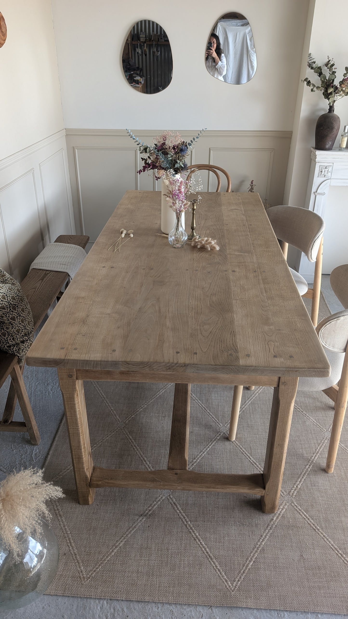 Table de ferme en chêne