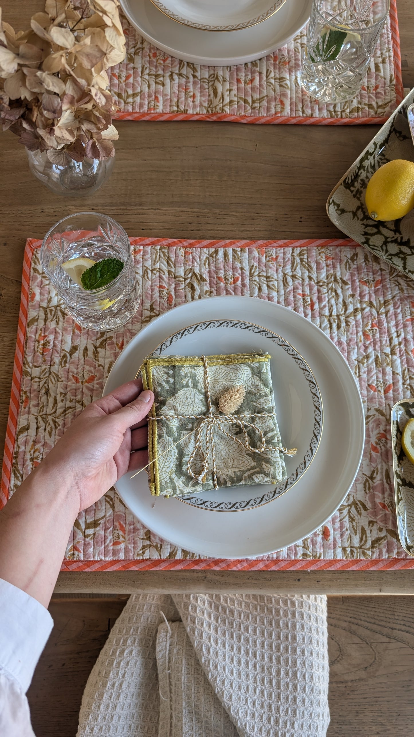Serviettes de Table - Lot de 2 - Chandra Kaki
