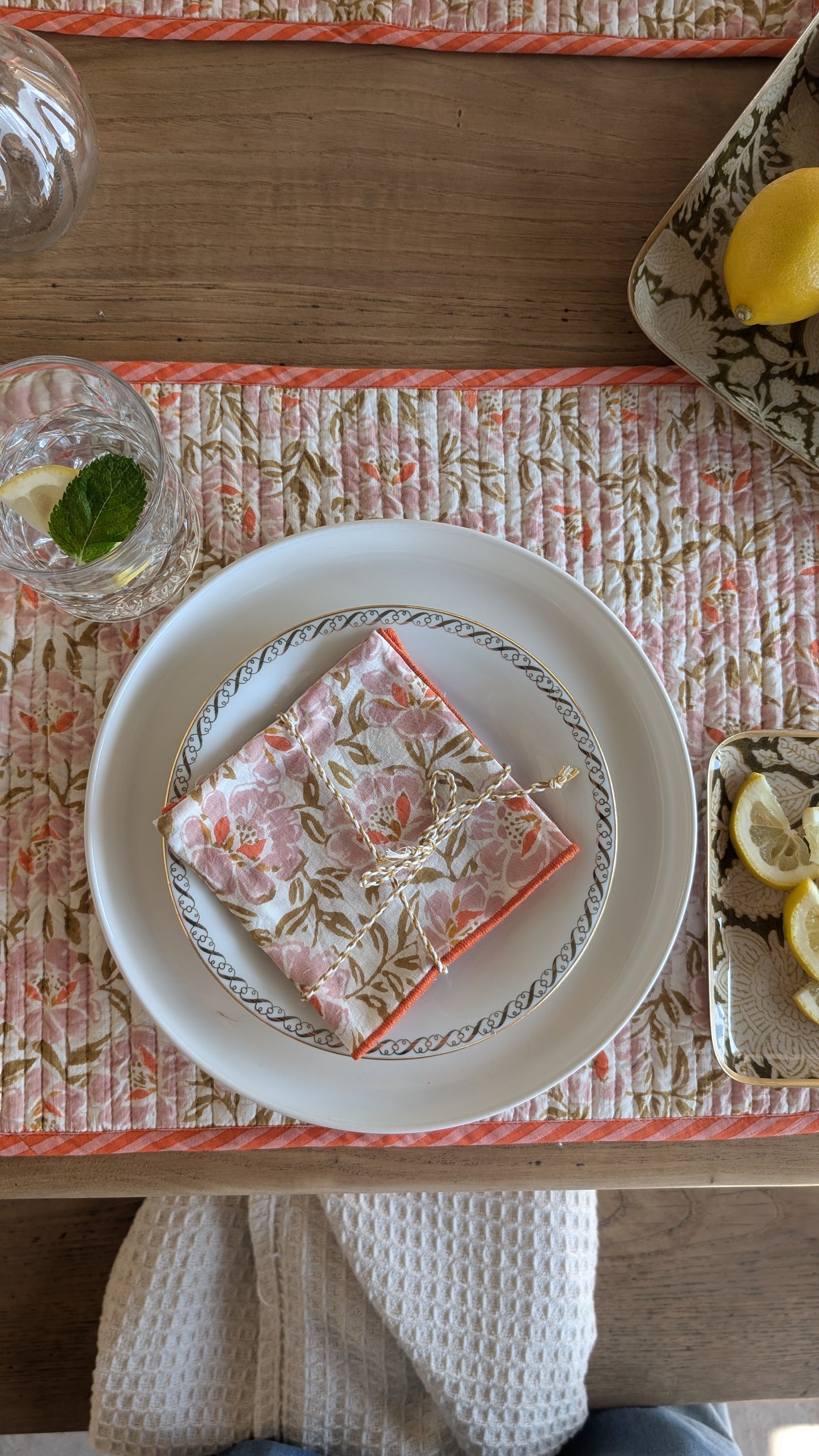 Serviettes de Table - Lot de 2 - Petunia Rose
