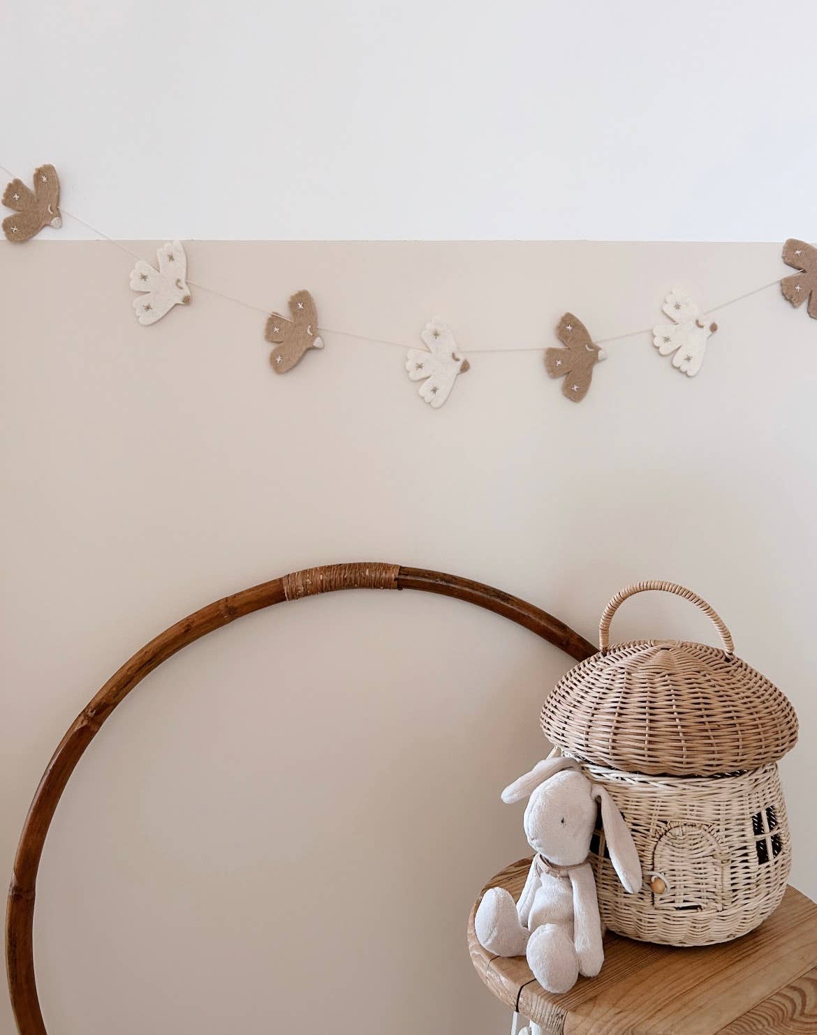 Guirlande Oiseaux en laine feutrée