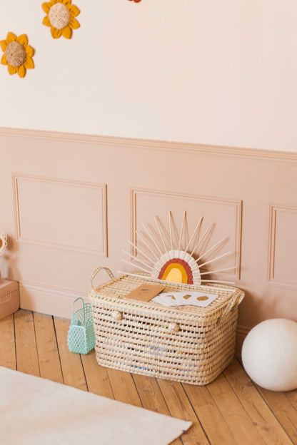 Grande fleur Tournesol: Rotin naturel