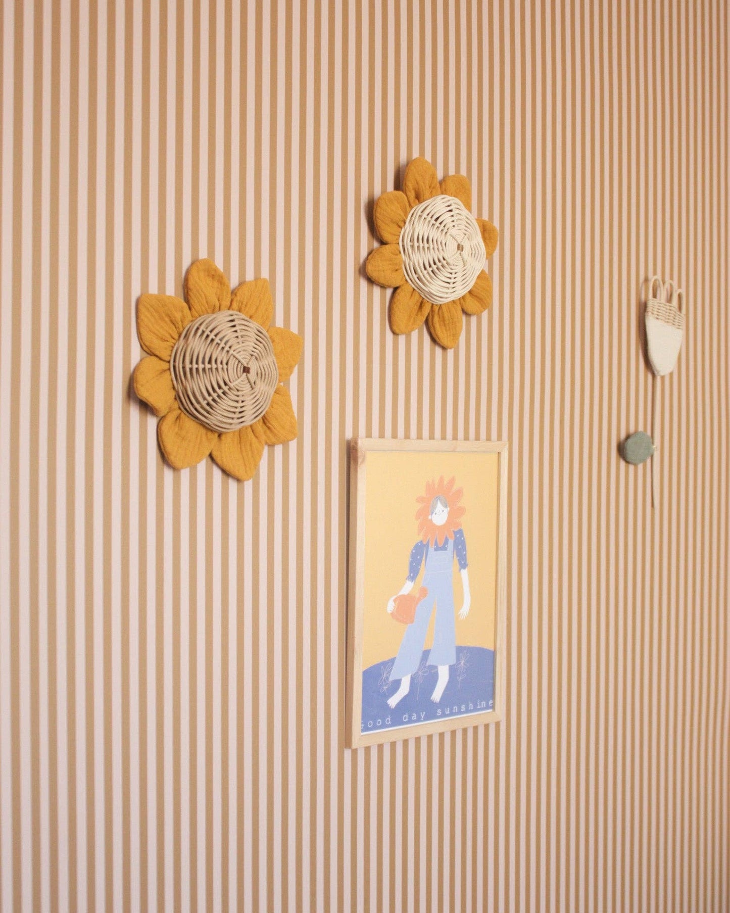 Grande fleur Tournesol: Rotin naturel