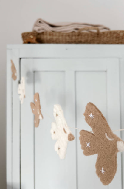 Guirlande Oiseaux en laine feutrée