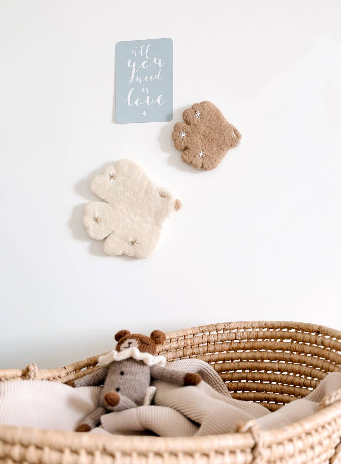 Duo d’Oiseaux Muraux en Laine Feutrée