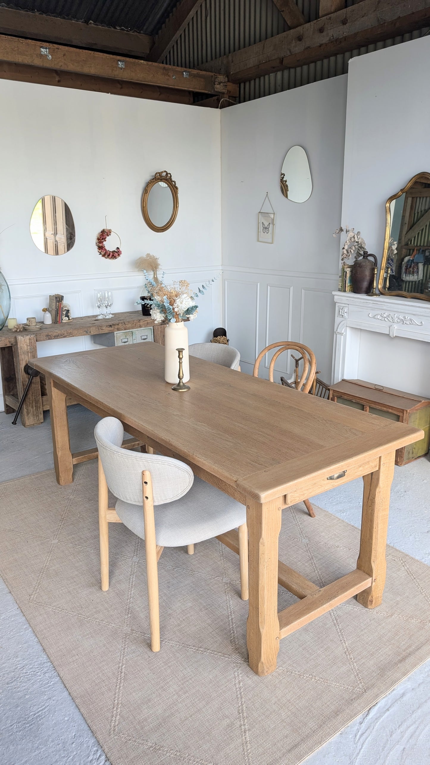 Table de ferme en chêne