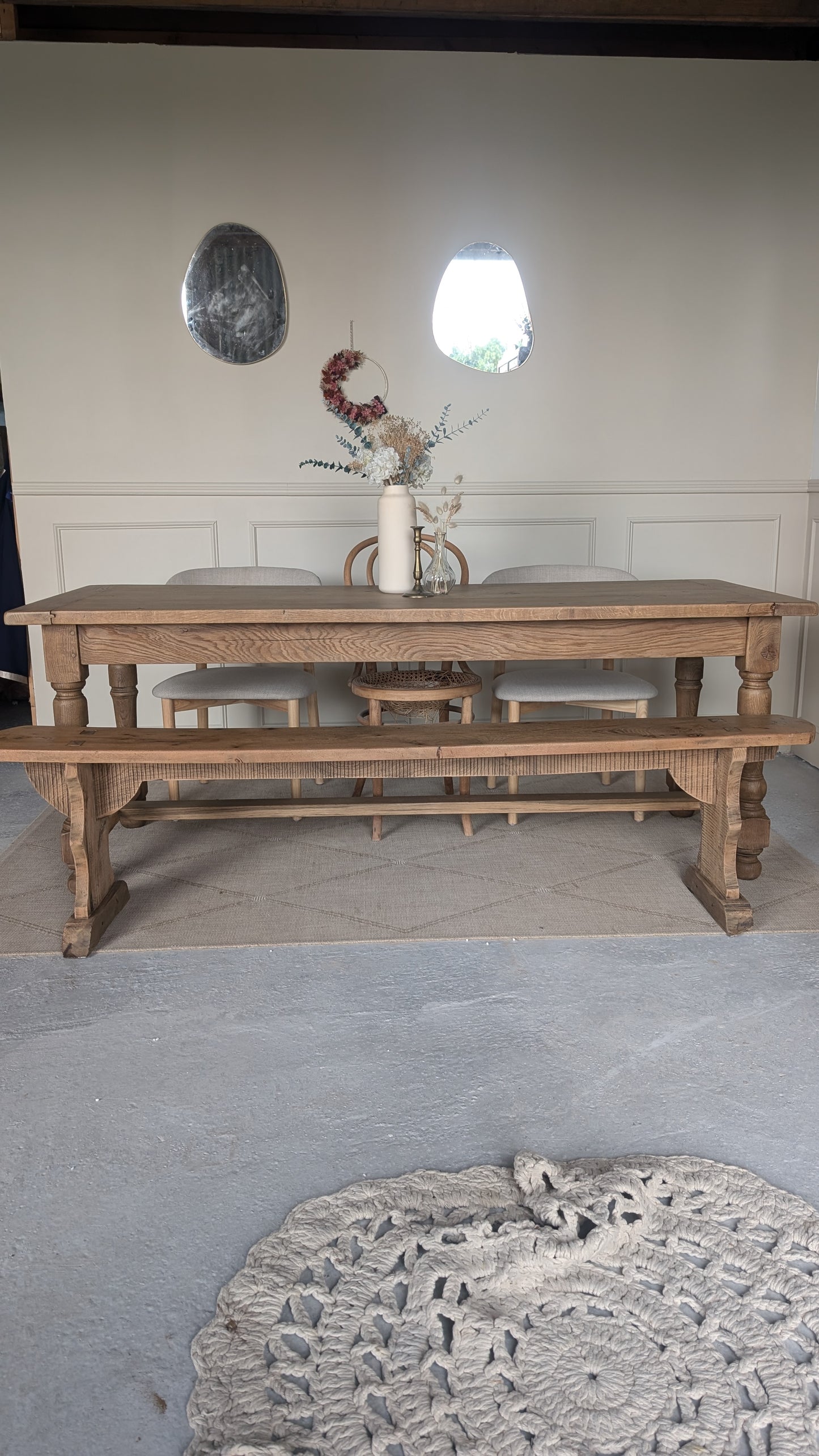 Table de ferme & son banc