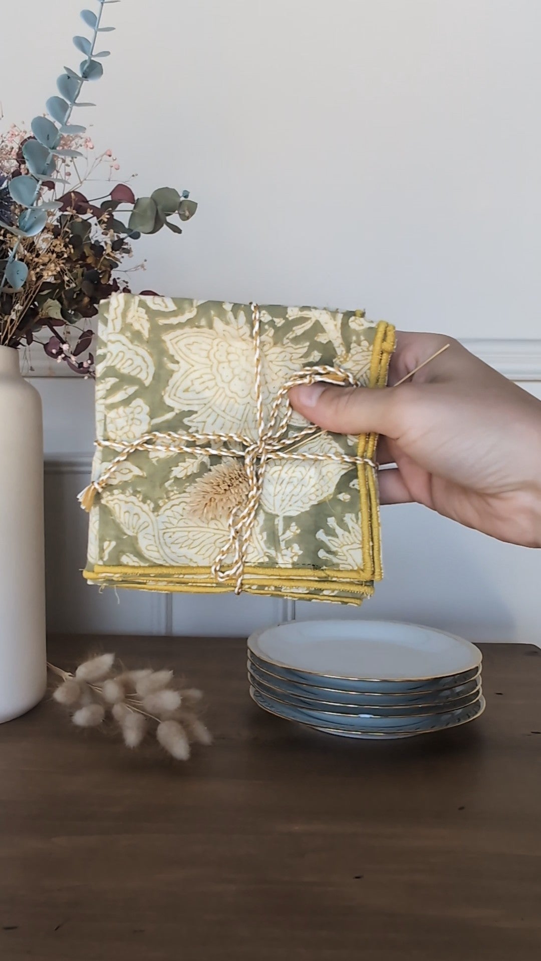 Serviettes de Table - Lot de 2 - Chandra Kaki