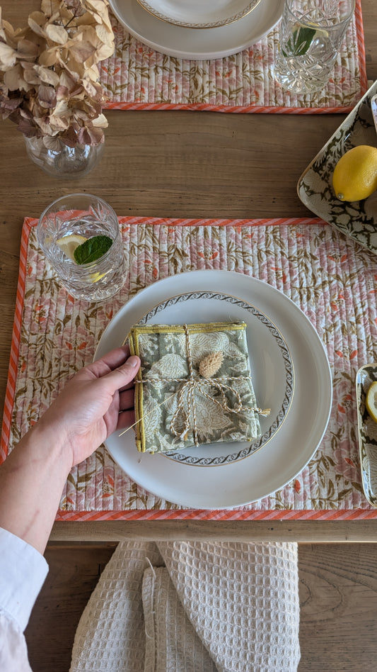 Serviettes de Table - Lot de 2 - Chandra Kaki