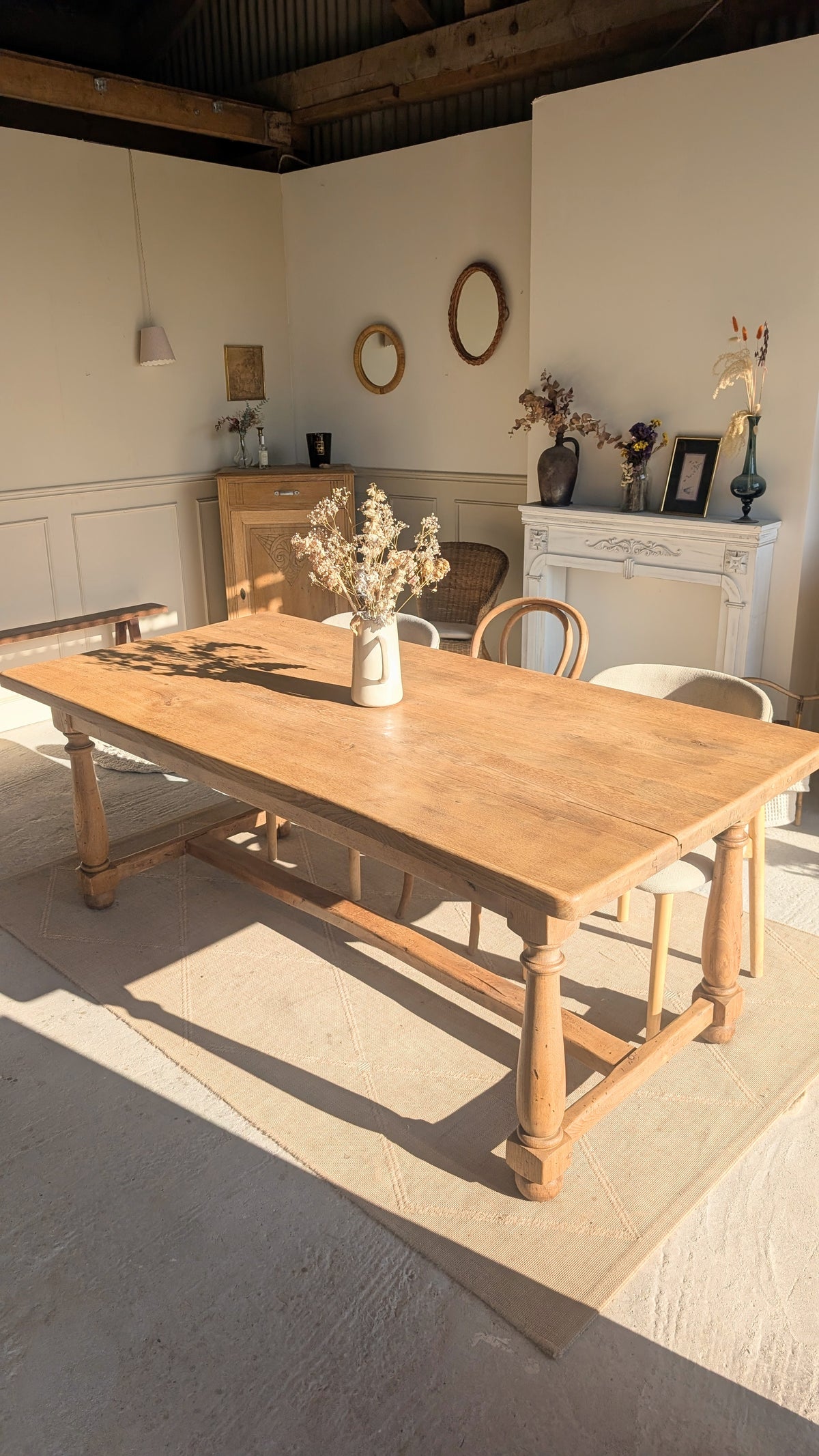 Table de ferme en chêne