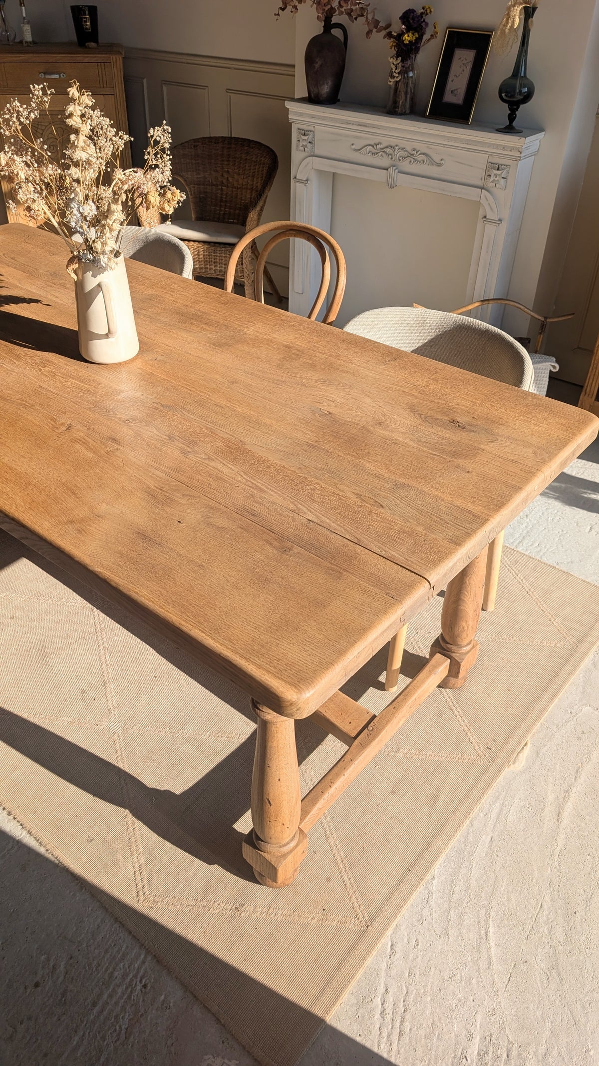 Table de ferme en chêne