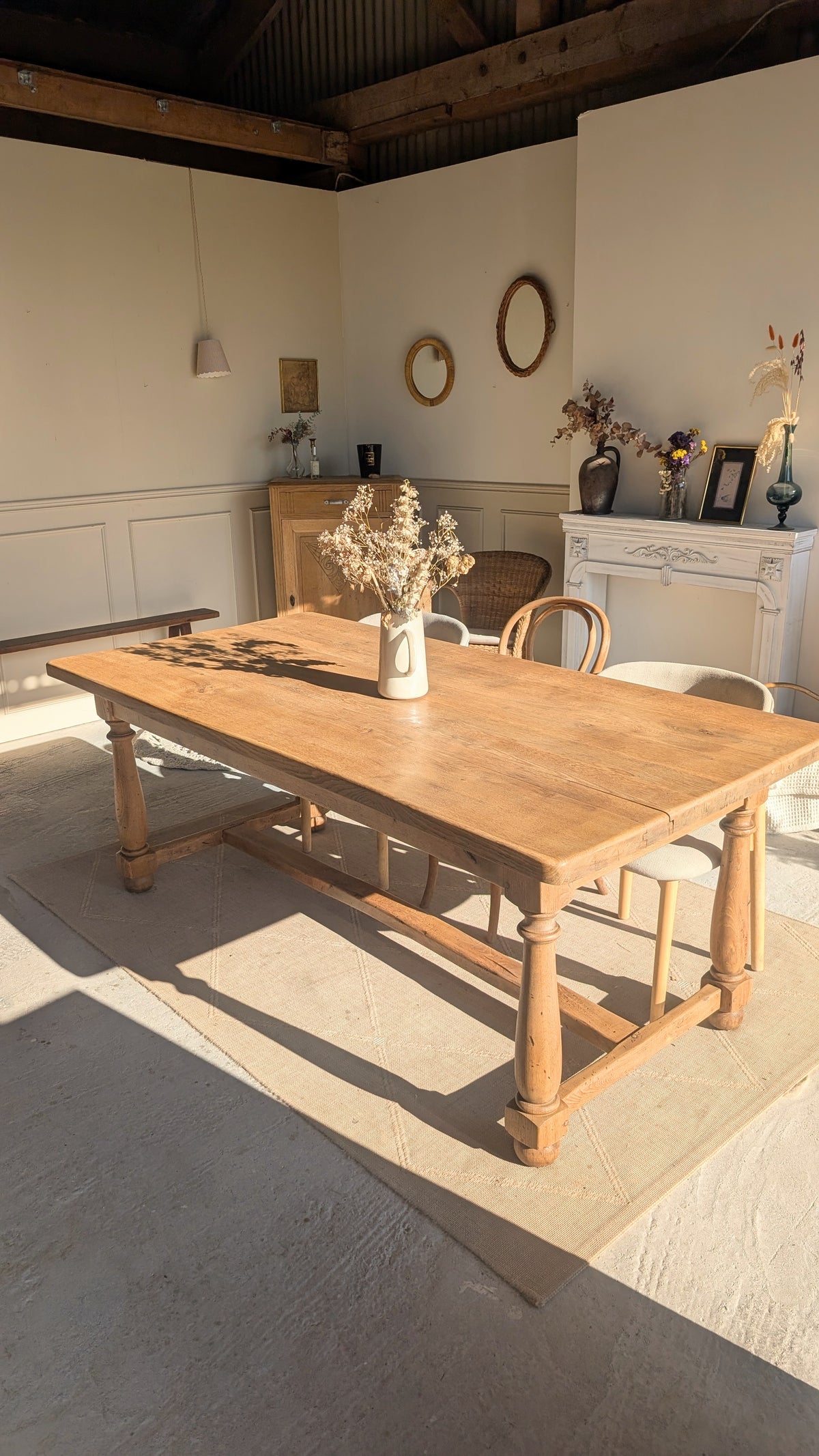 Table de ferme en chêne
