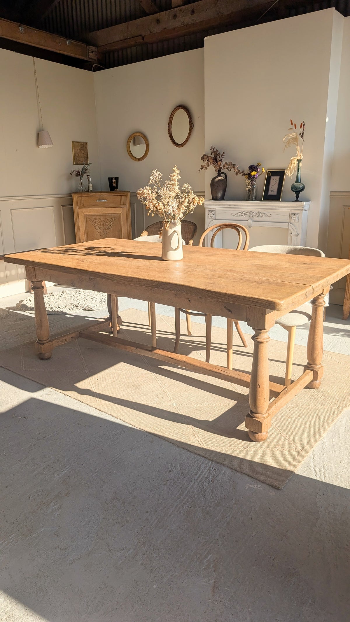 Table de ferme en chêne