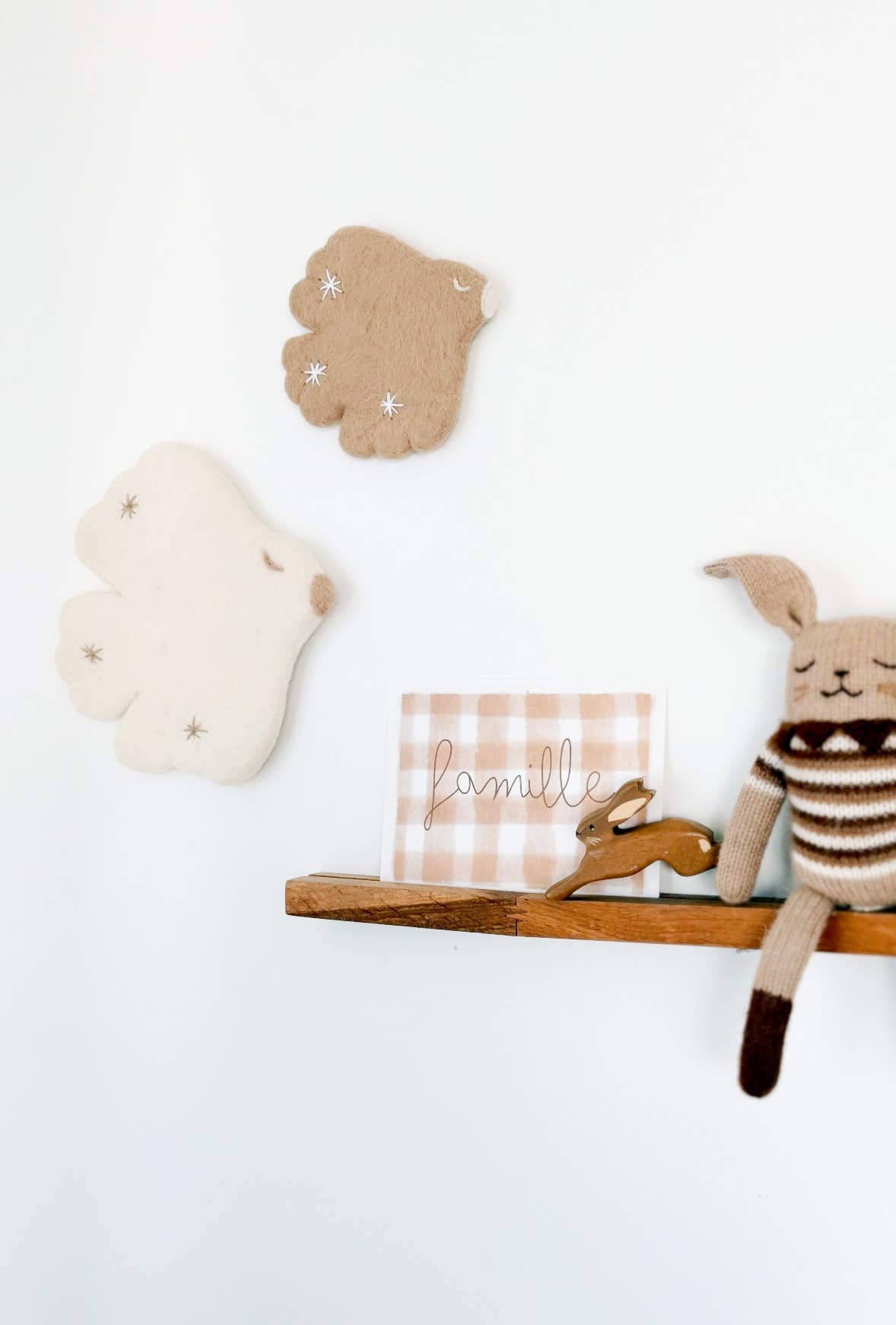 Duo d’Oiseaux Muraux en Laine Feutrée