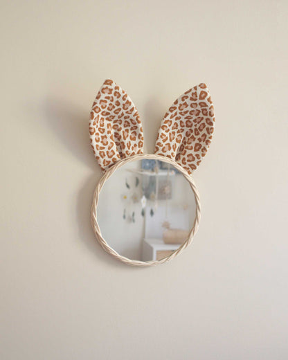 Miroir rotin Lapin léopard 20 cm: Léopard