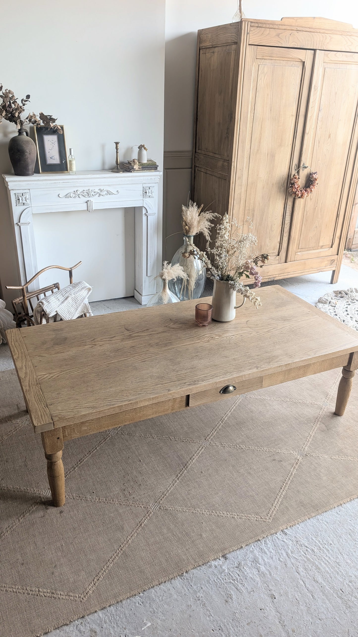 Grande table basse en chêne