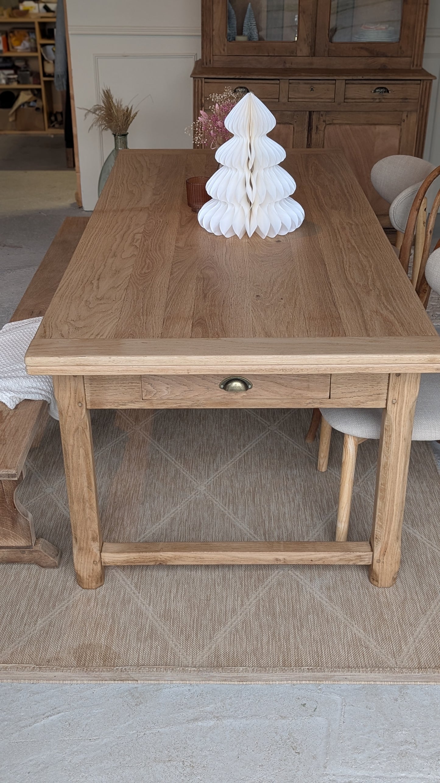 Table en chêne avec rallonges