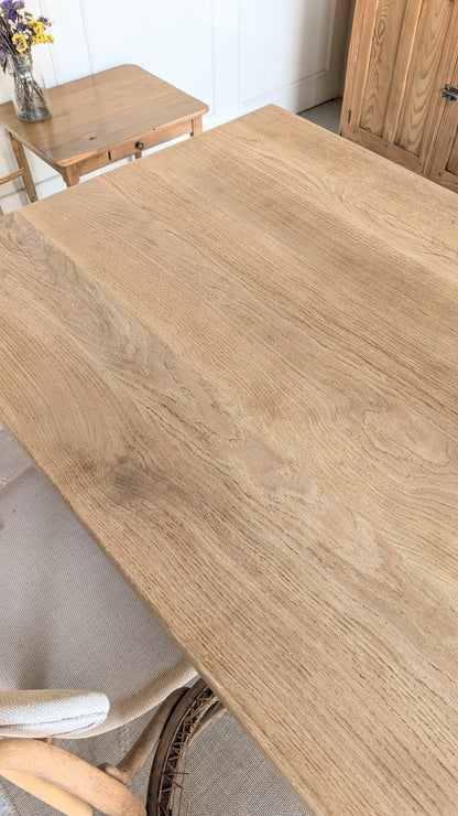 Table rectangulaire en chêne avec rallonges