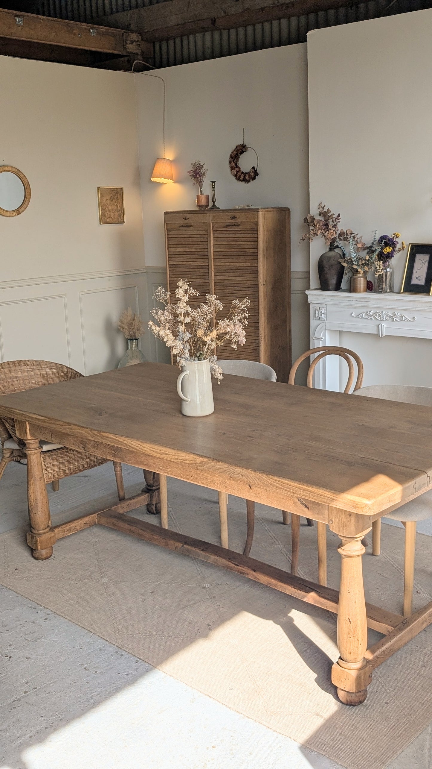 Table de ferme en chêne
