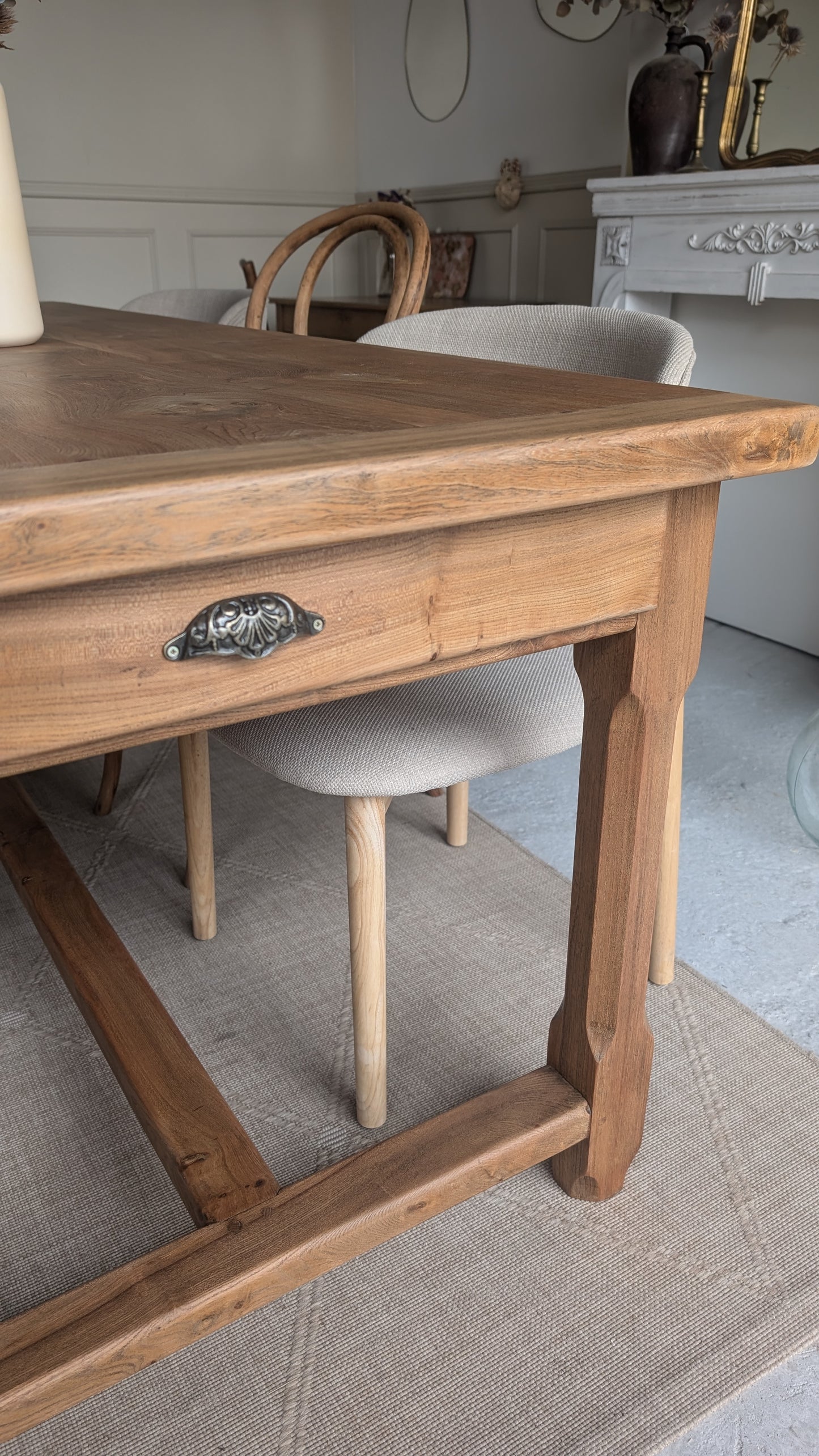 Ensemble table & banc en orme massif