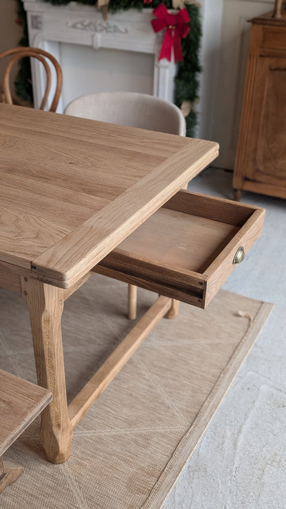 Table en chêne avec rallonges