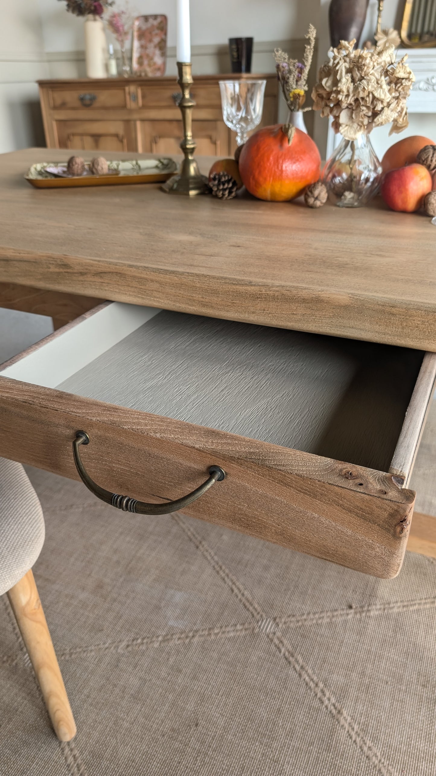 Table en bois avec rallonges