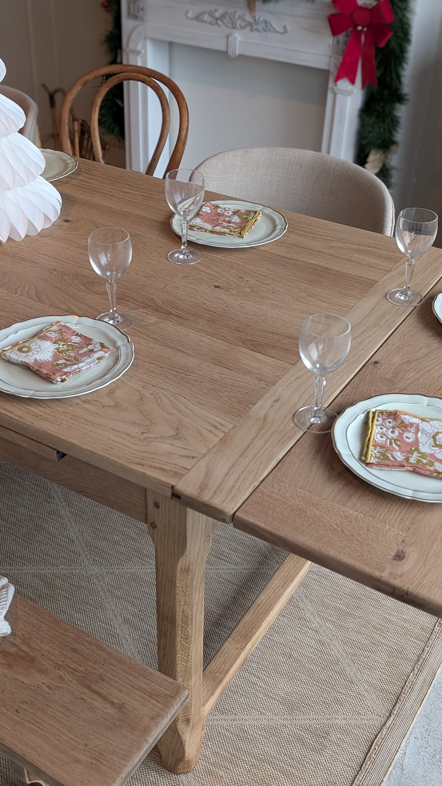 Table en chêne avec rallonges