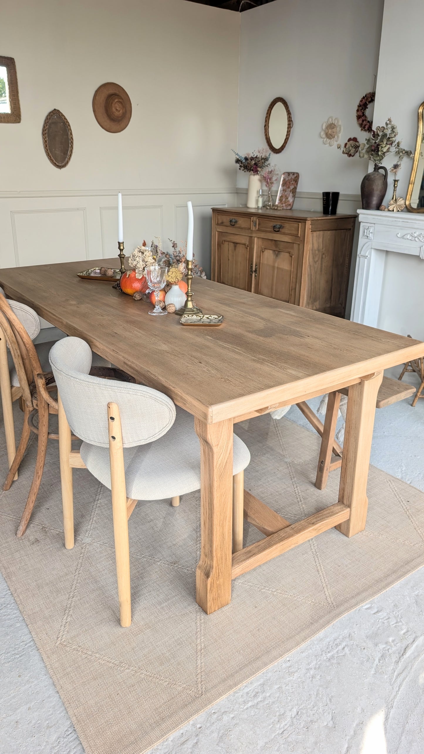 Table en bois avec rallonges