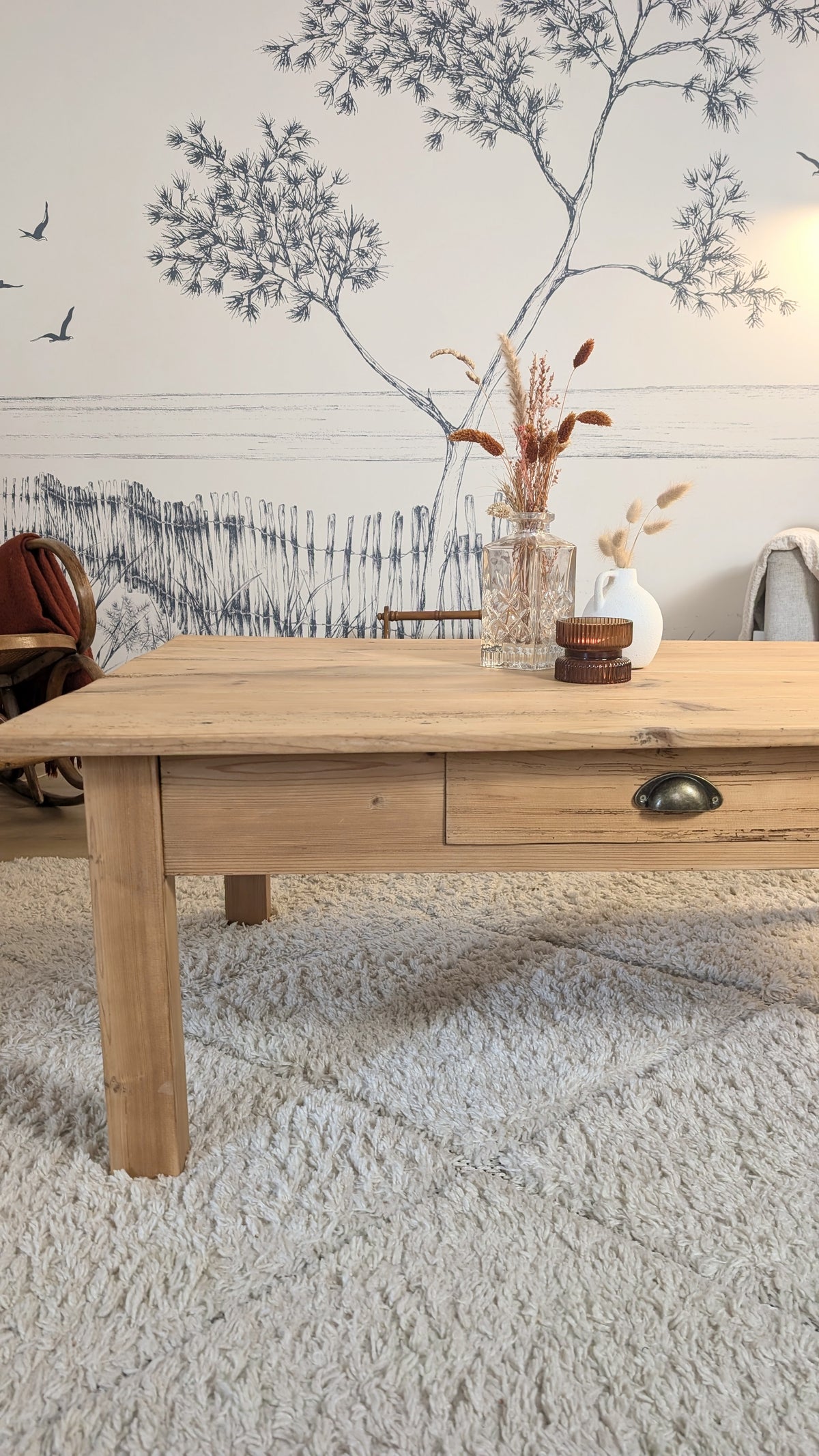 Table basse en pin