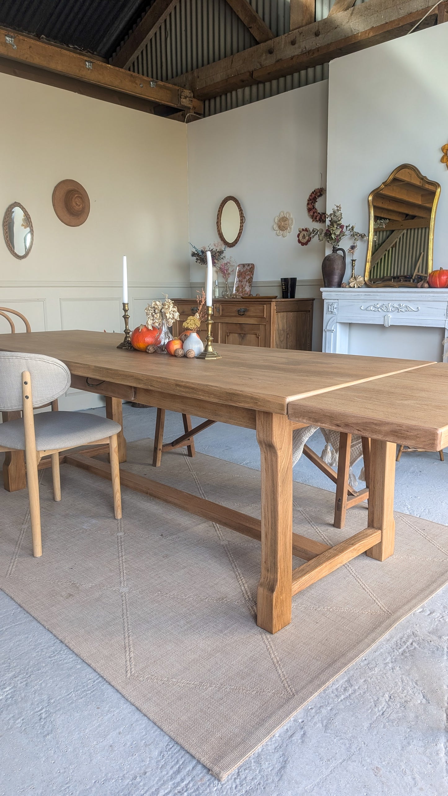 Table en bois avec rallonges