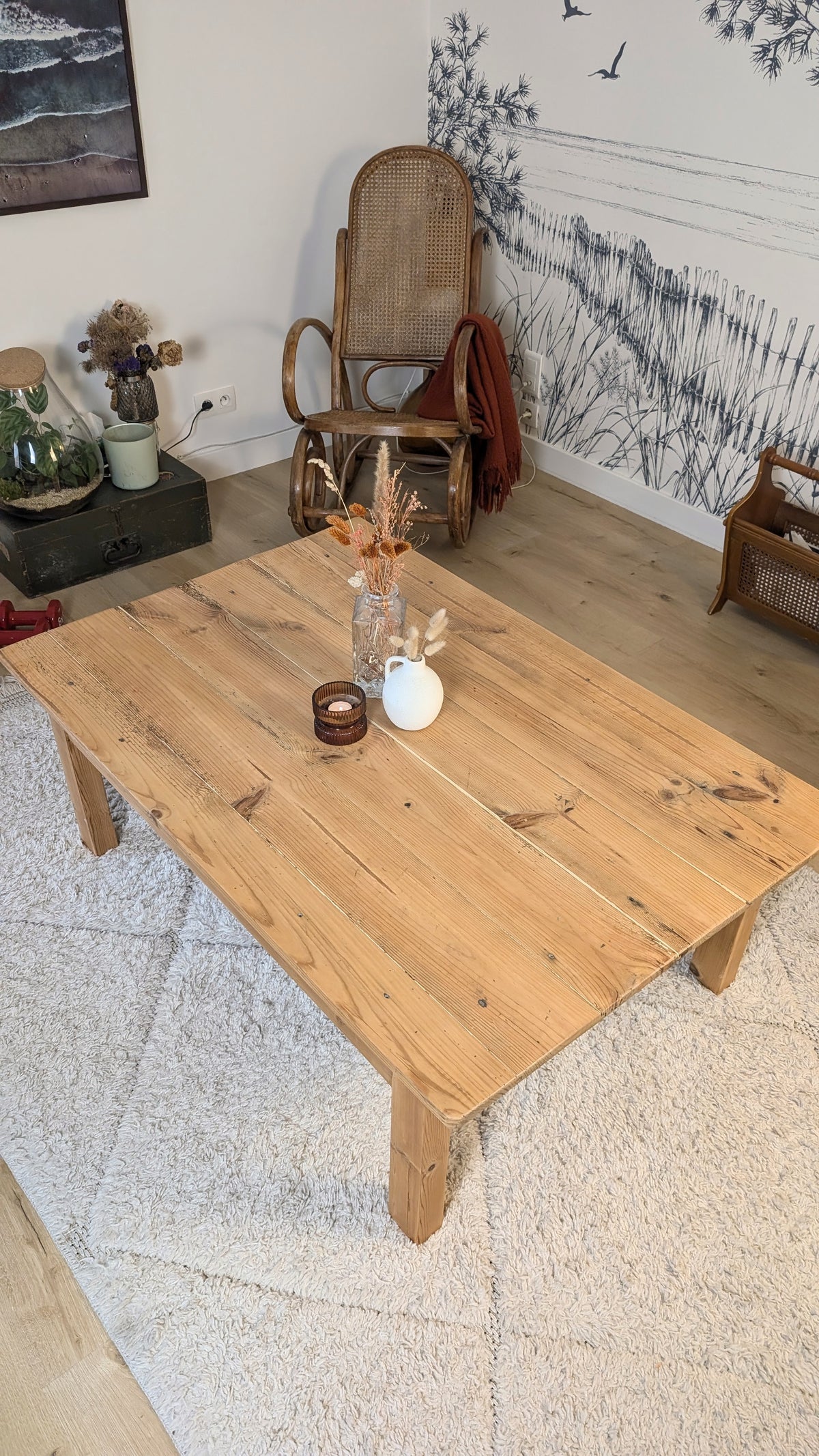 Table basse en pin