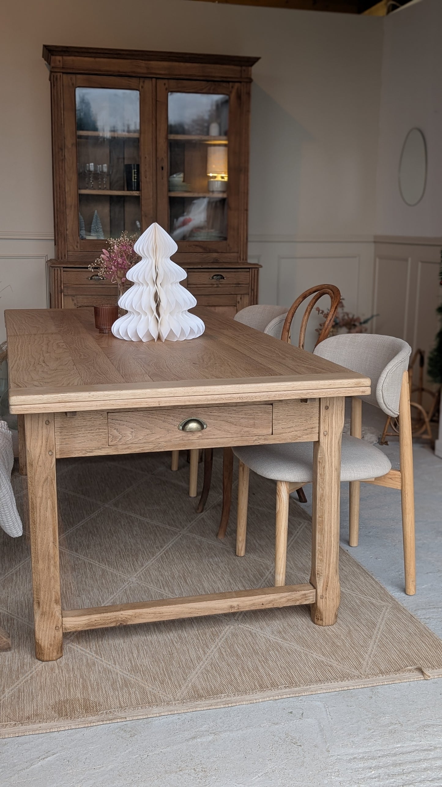 Table en chêne avec rallonges