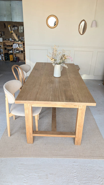 Table rectangulaire en chêne avec rallonges
