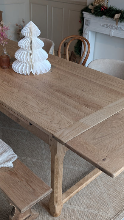 Table en chêne avec rallonges