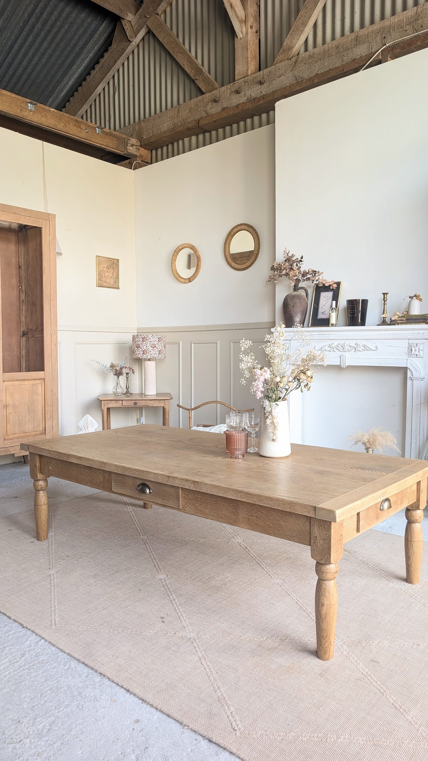 Grande table basse en chêne