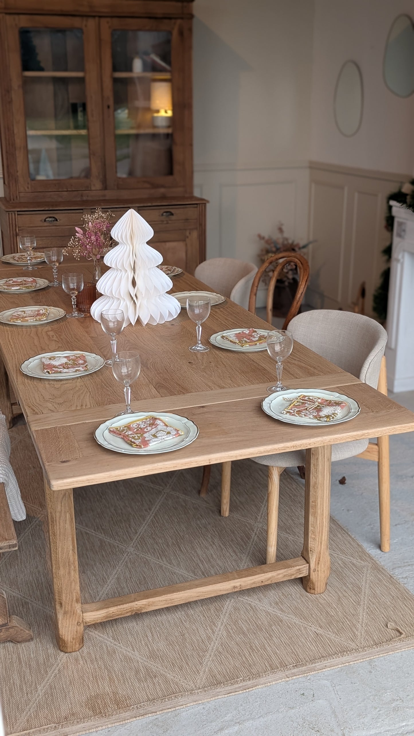 Table en chêne avec rallonges