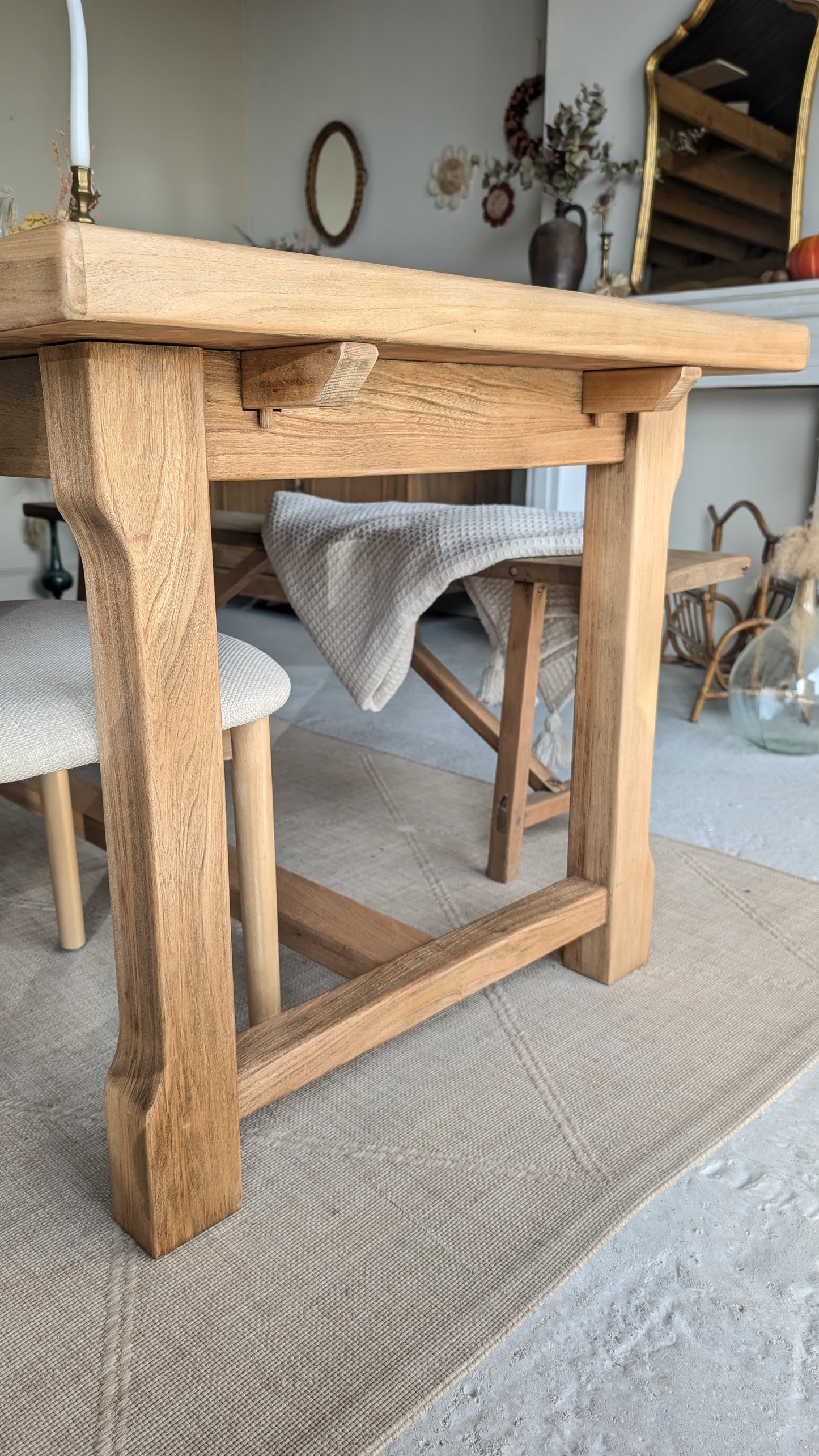 Table en bois avec rallonges