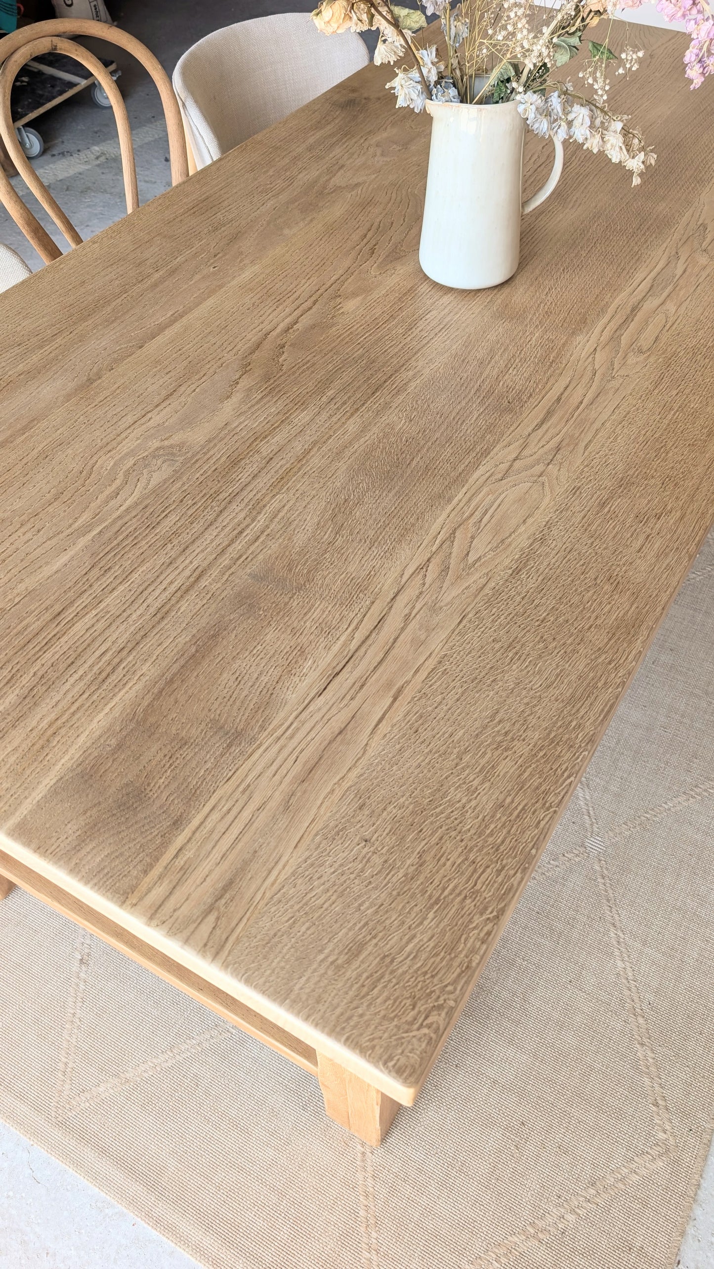 Table rectangulaire en chêne avec rallonges