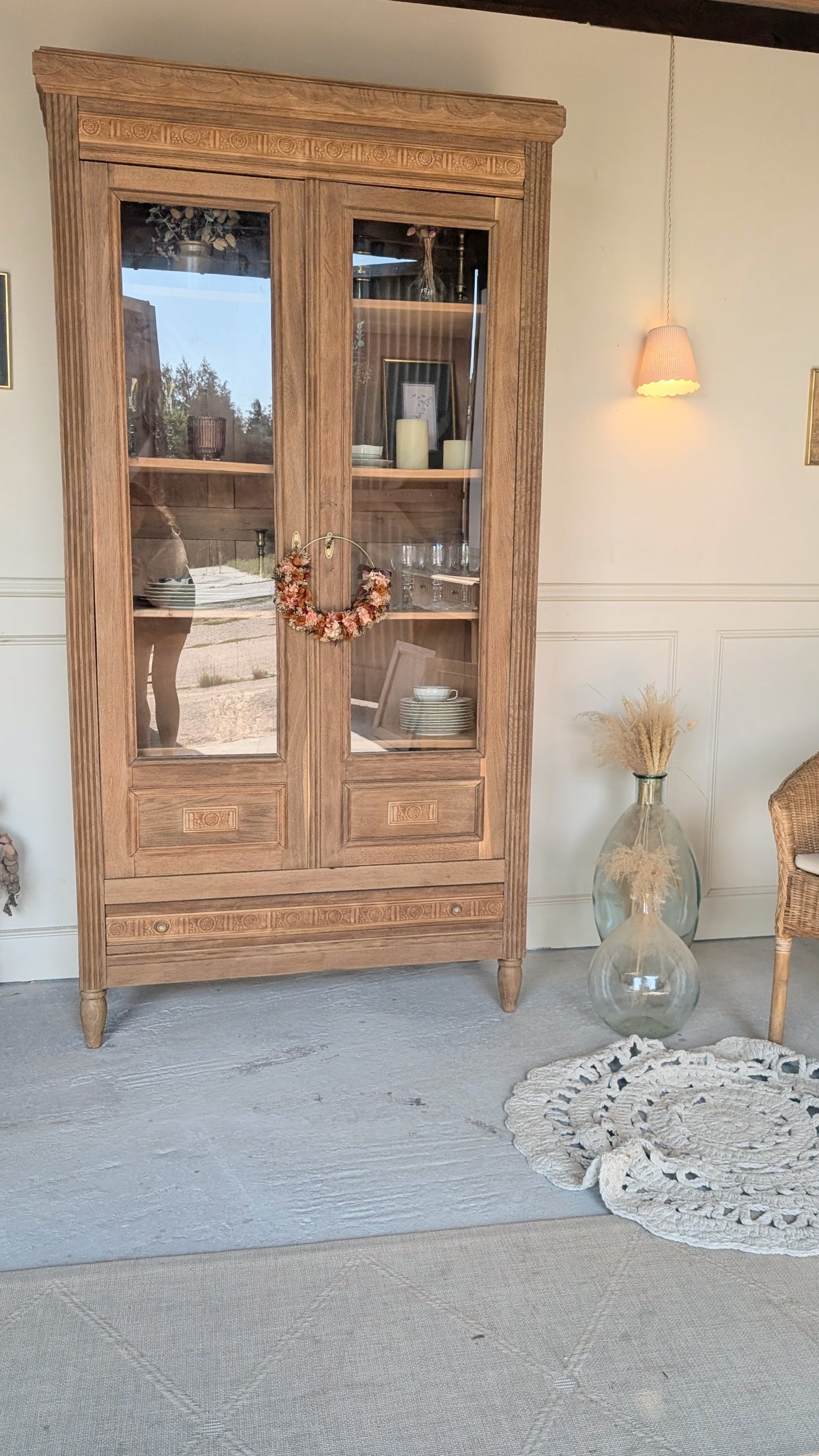Vitrine ancienne en chêne