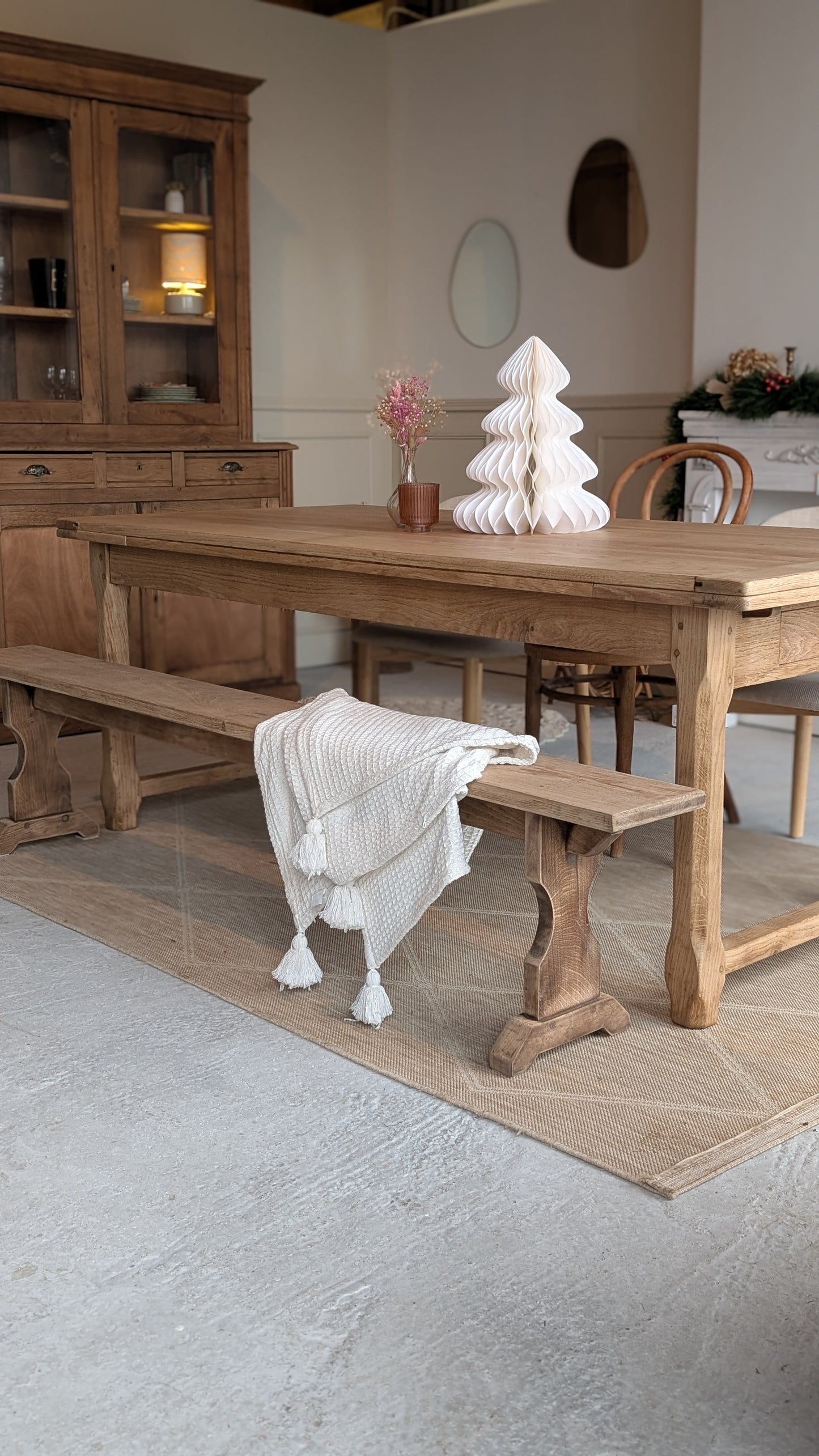 Table en chêne avec rallonges