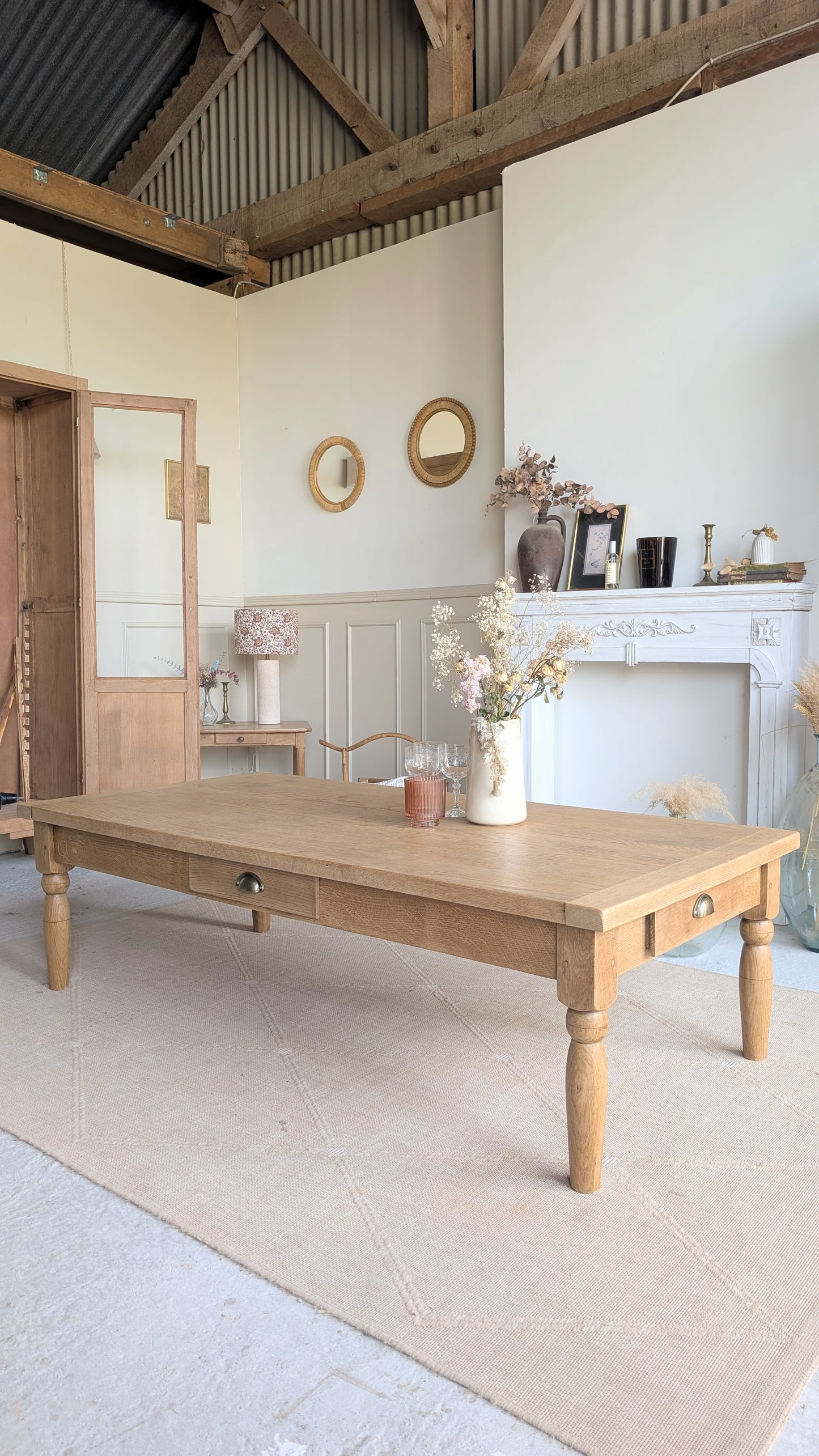 Grande table basse en chêne