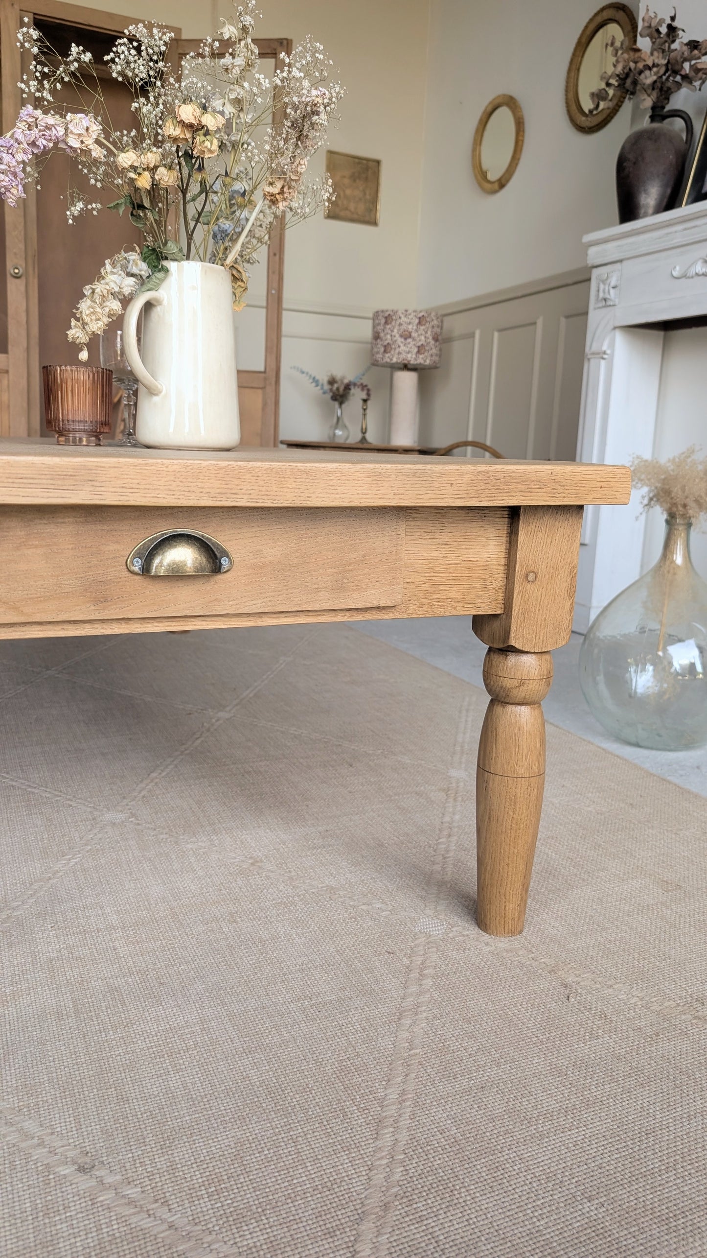 Grande table basse en chêne