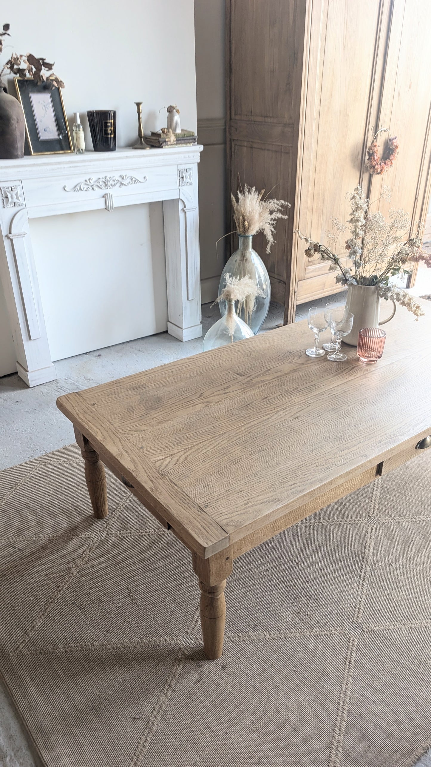 Grande table basse en chêne