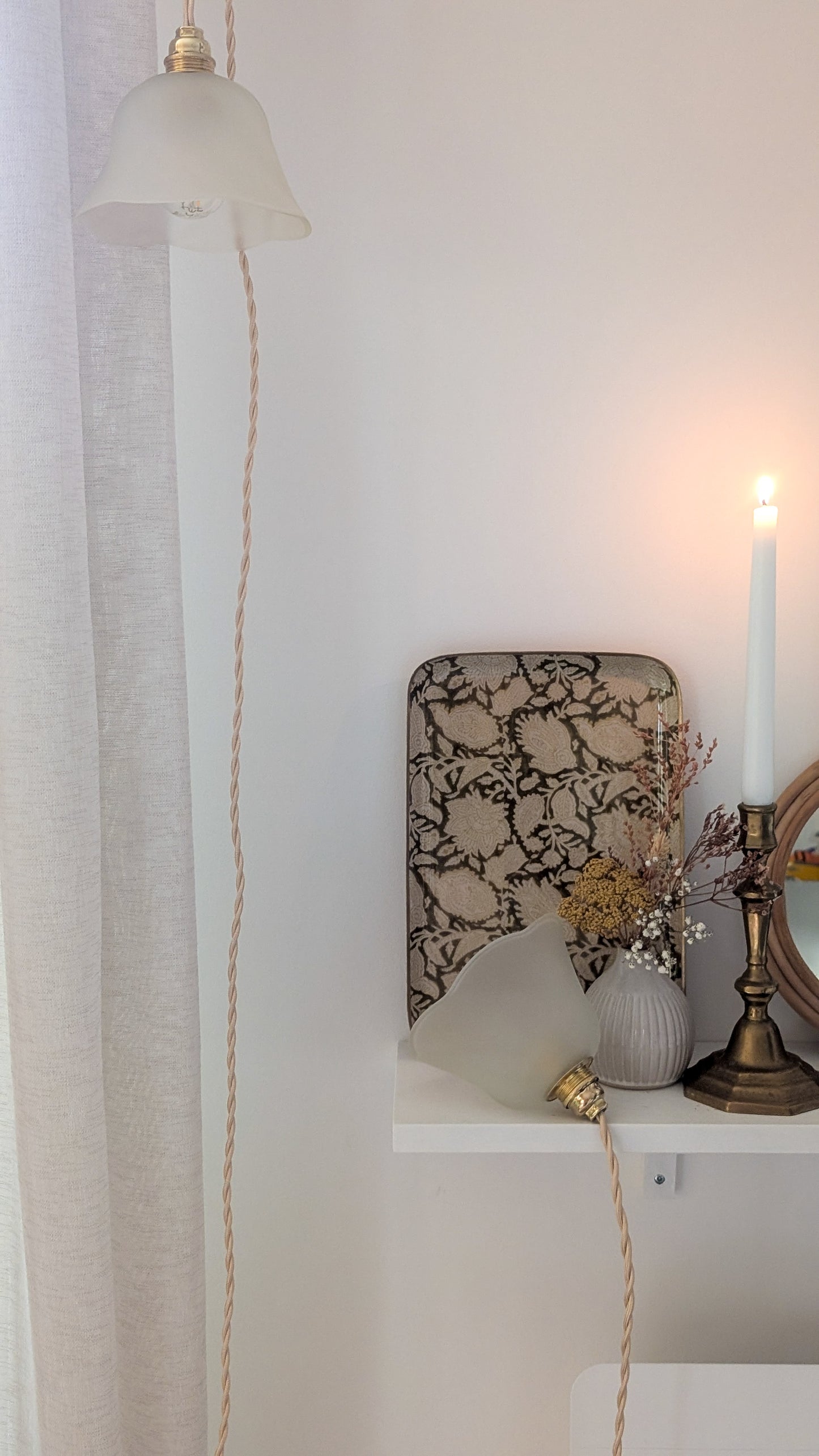 Baladeuse – Globes fleuris chinés