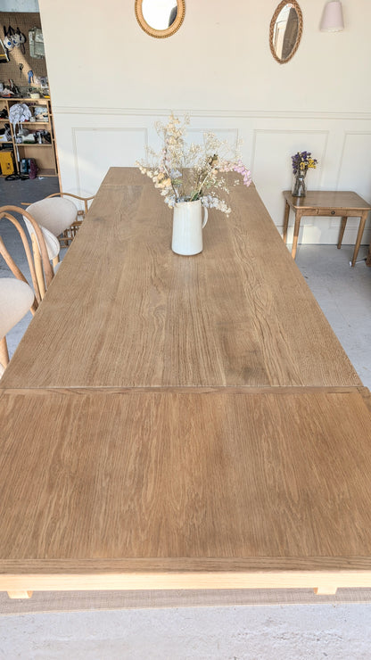 Table rectangulaire en chêne avec rallonges